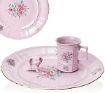 Růžový a kobaltový porcelán